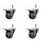 Service Caster 3'' Gray Polyurethane Swivel 7/16'' Stem Caster Set with Total Lock Brake, 4PK SCC-GRTTL20S314-PPUB-716138-4 - alternate 1